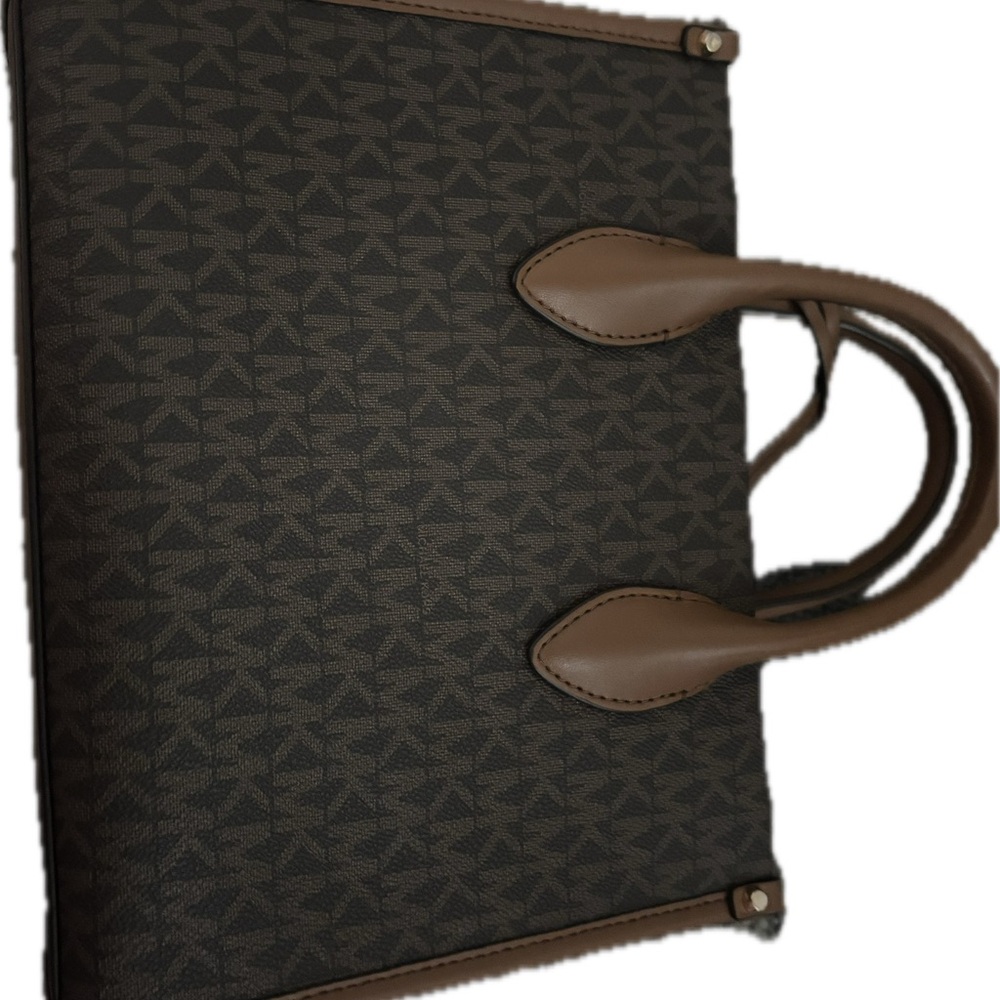 Michael Kors Brown Briefcase with Monogram Pattern - Picture 5 of 9